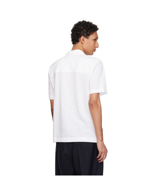 Boss White Camp Collar Shirt for men
