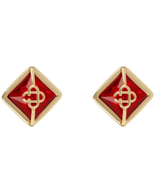 Casablancabrand Black Crystal Monogram Earrings for men
