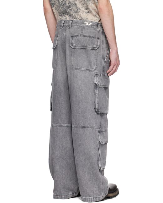 メンズ DIESEL グレー D-Touch Odcbe リラックス ジーンズ Black