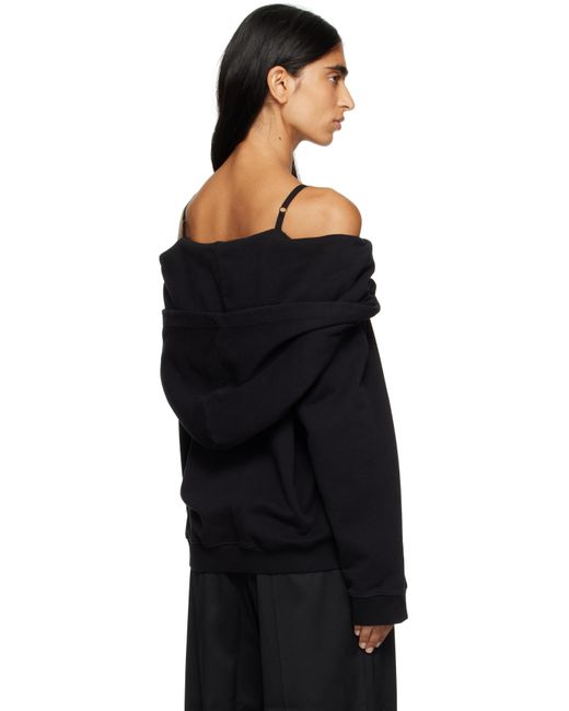 MM6 by Maison Martin Margiela ブラック オフショルダー フーディ Black