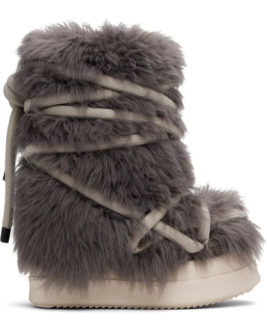Rick Owens Gray Concordians Mega Bumper Lunar Boots