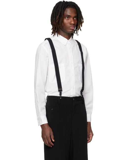 Yohji Yamamoto Black Big Standard Chain Stitch Shirt for men