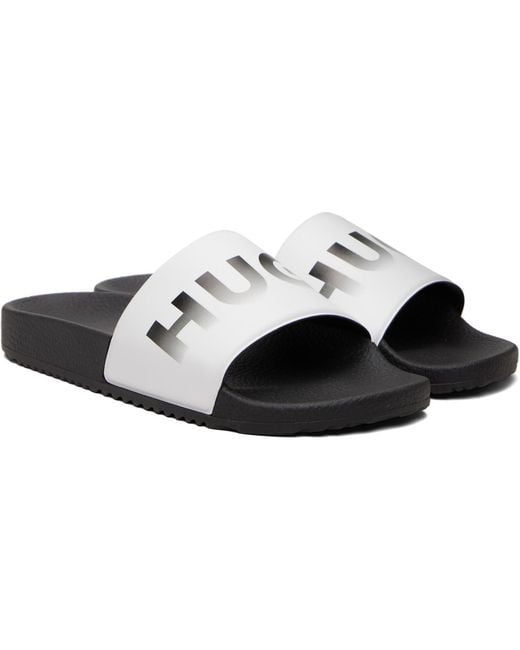 HUGO Black Logo Slides for men