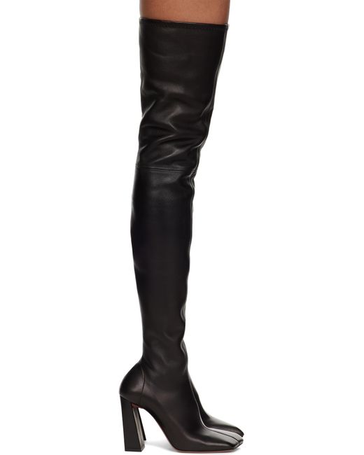 AMINA MUADDI Black Marine Stretch Thigh High Boots