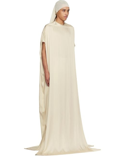 Rick Owens Natural Off- Hollywood Tommy Gown Maxi Dress for men