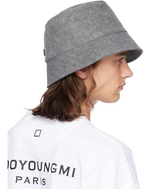 Wooyoungmi Gray Cotton Bucket Hat for men