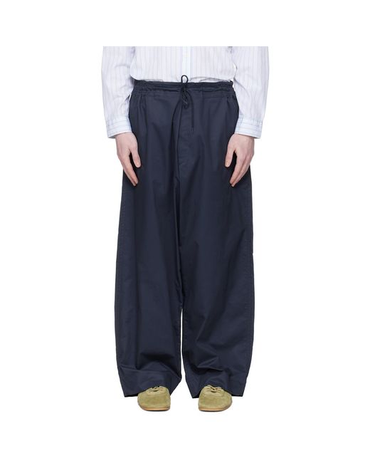 Hed Mayner Blue Drawstring Trousers for men