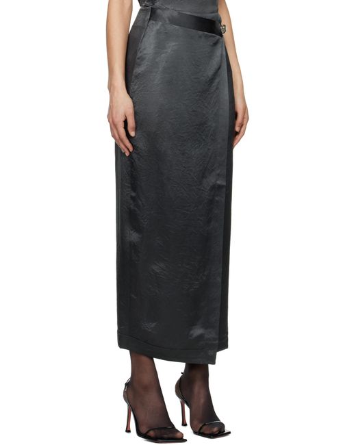 Nanushka グレー Grisel マキシスカート Black