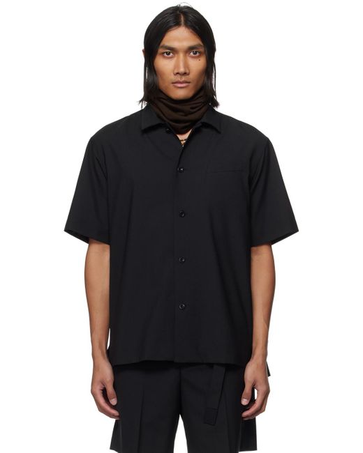 Chemise noire en tissu de costume Sacai pour homme en coloris Black