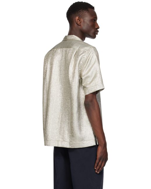 メンズ Dries Van Noten シルバー ラメ シャツ Multicolor
