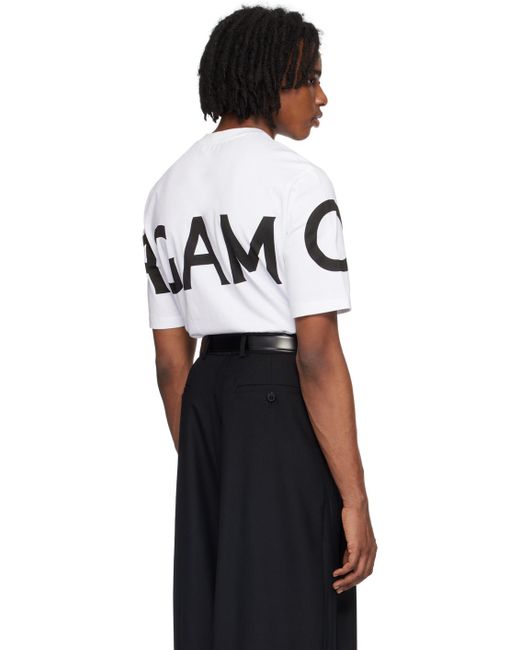 T-shirt blanc à logo imprimé Ferragamo pour homme en coloris Black