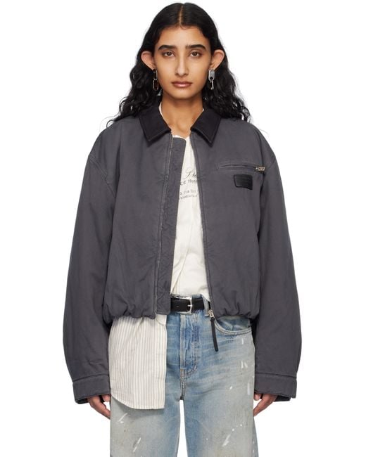 Acne Black Heavy Twill Bomber Jacket
