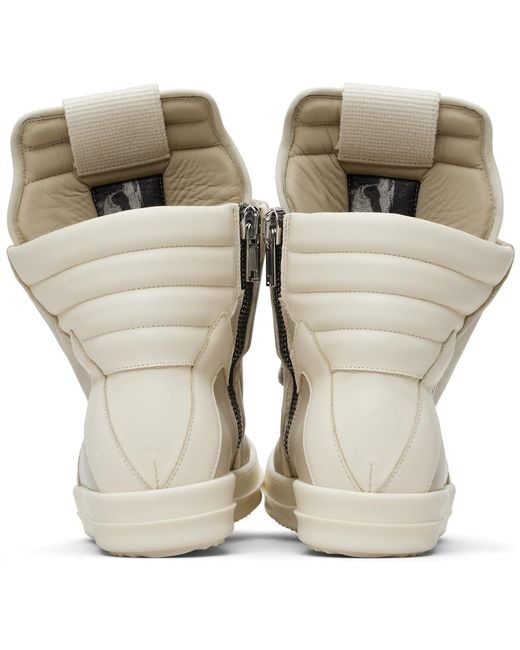 Rick Owens Natural Off- Temple Jumbolace Geobasket Sneakers for men