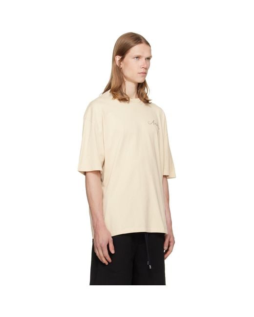 Amiri Natural Off- Ma Check Patch Skate T-Shirt for men