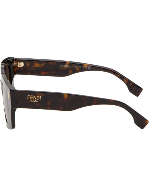 Fendi ブラウン＆ブラック Roma サングラス Black