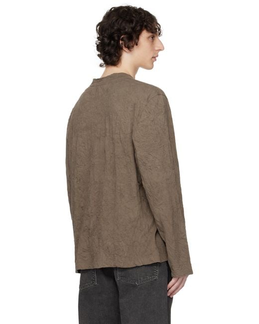 Our Legacy Black Khaki Big Longsleeve T-Shirt for men