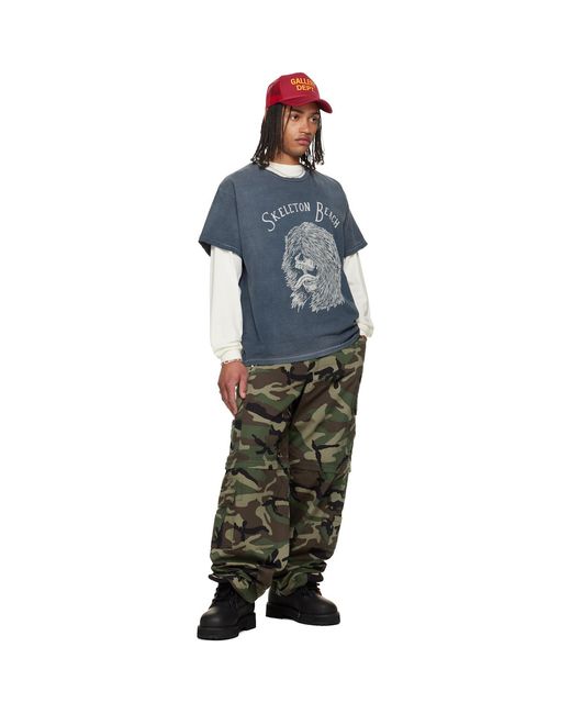 GALLERY DEPT. Blue Skeleton Beach Grit T-Shirt for men
