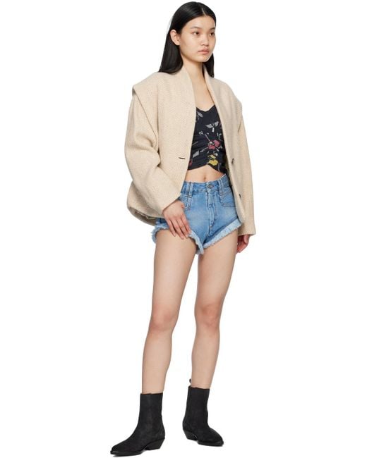 Isabel Marant Beige Drogo Jacket in Black | Lyst