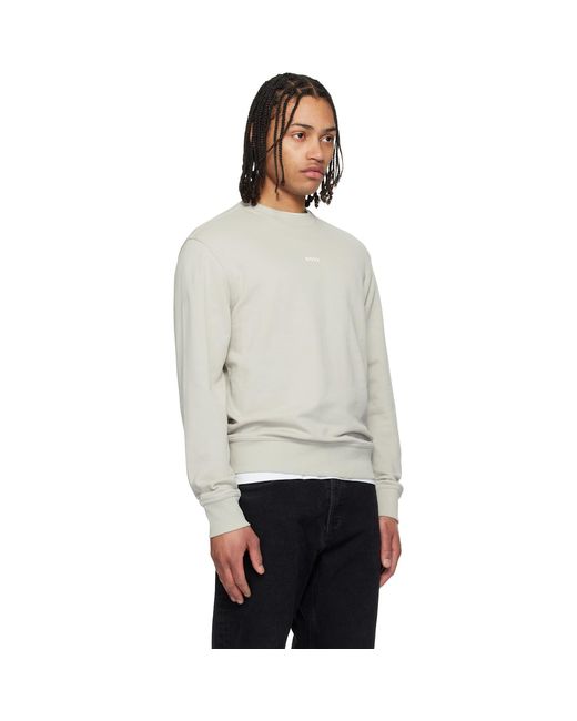 Boss Black Relaxed-Fit Cotton Terry Contrast Logo Sweatshirt for men