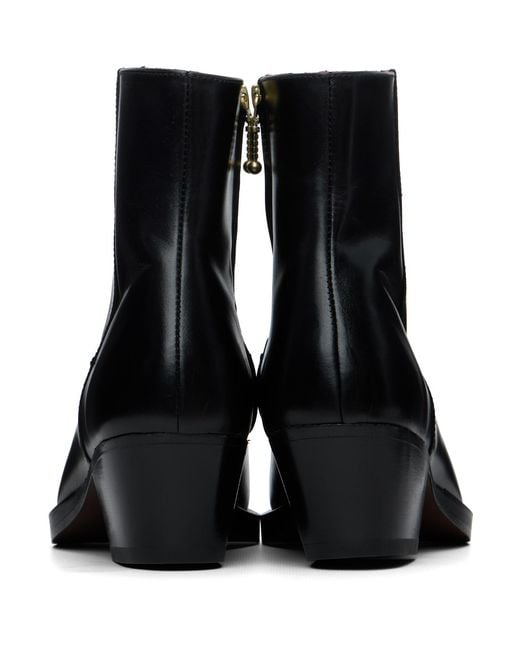 Ernest W. Baker Black Western Boots for men