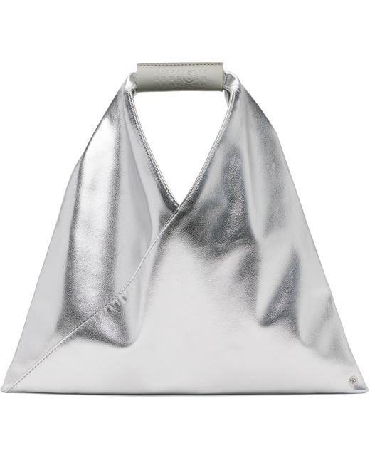 Mini Cabas Triangulaire Argenté MM6 by Maison Martin Margiela en coloris Gray