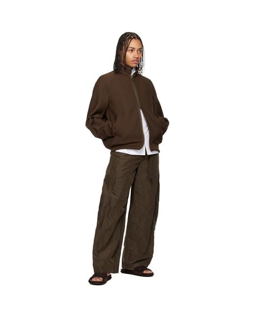 Sacai Brown Matelasse Twill Blouson Jacket for men