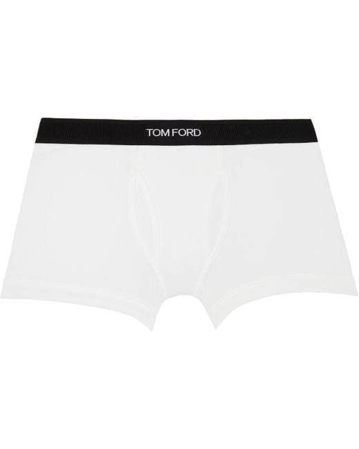 メンズ Tom Ford ブラック＆ホワイト コットン ボクサーブリーフ 2枚セット Black