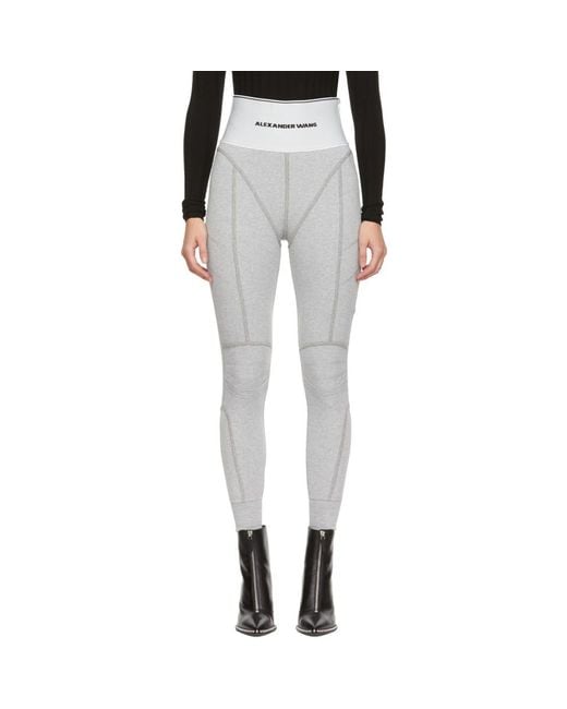 Alexander Wang Ribbed Legging in Grey | Lyst UK