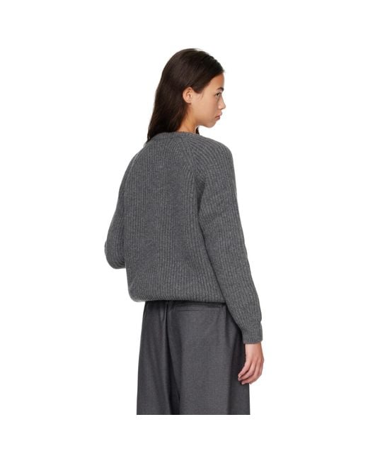 &Daughter Gray Rowan Rib Crewneck Cardigan