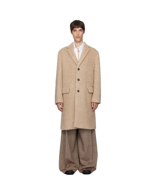 Dries Van Noten Black Mohair Coat for men