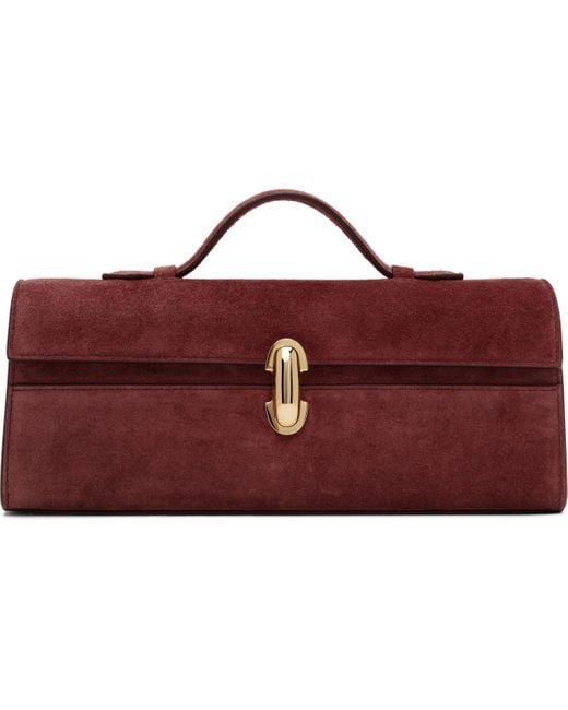 SAVETTE Red Burgundy Slim Symmetry Pochette Bag