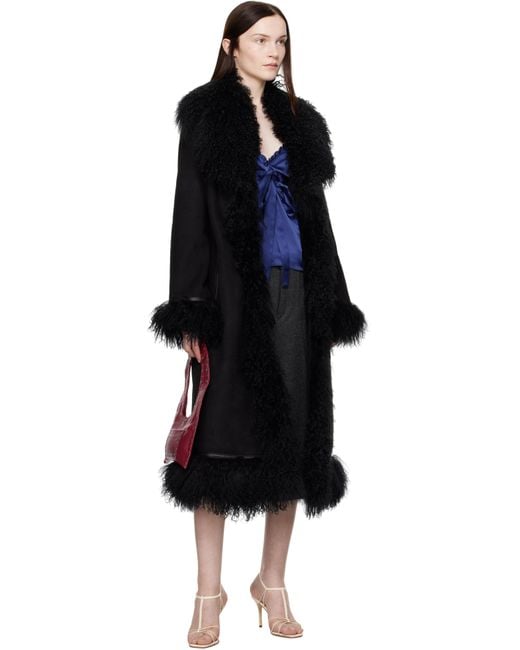 Saks Potts Black Bonna Shearling Coat