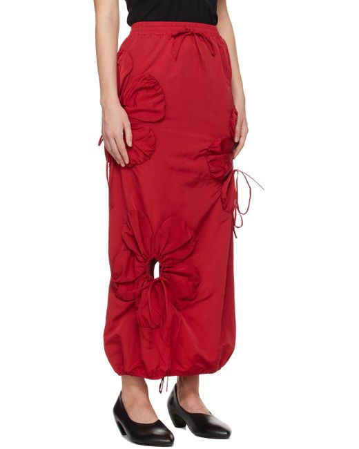 JKim Red Flower Maxi Skirt