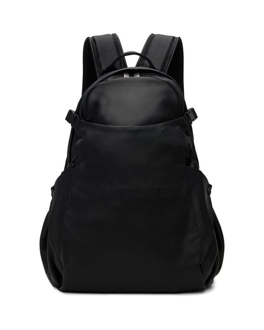 Yohji Yamamoto Black Leather Backpack for men