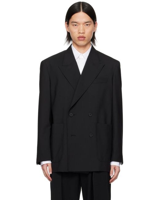 Wooyoungmi Black Double-breasted Blazer for men
