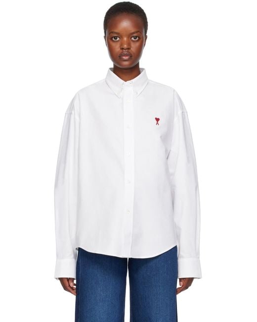 AMI White Oversized Cotton Shirt