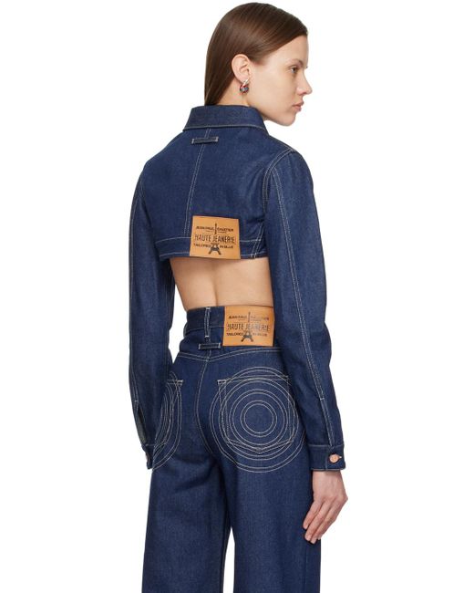 Jean Paul Gaultier Blue Indigo Cropped Denim Jacket