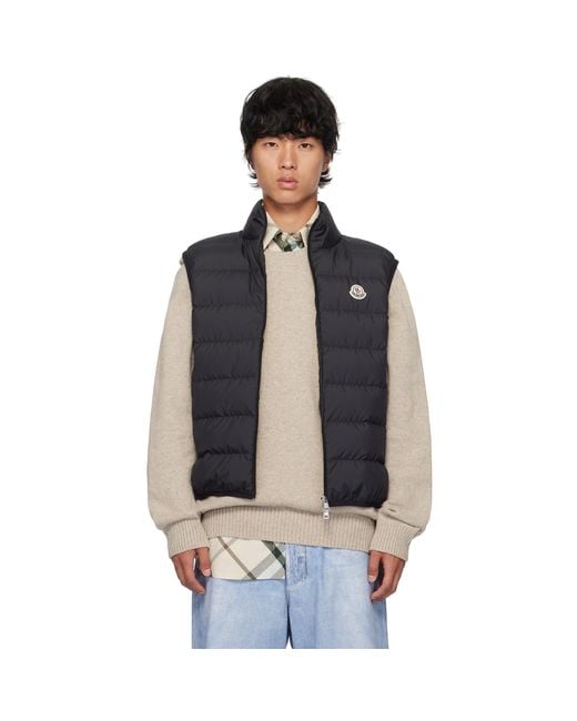 Moncler Black Contrin Down Vest for men
