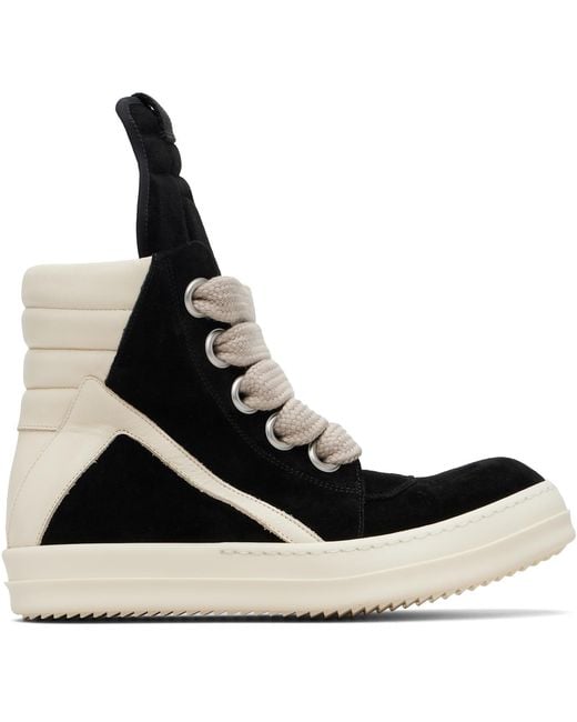 Rick Owens Black Temple Jumbolace Geobasket Sneakers for men