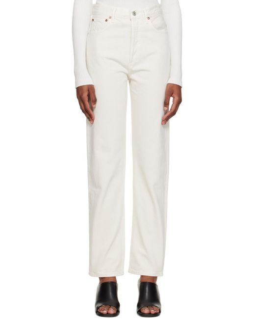Agolde Multicolor White 90's Pinch Waist Jeans