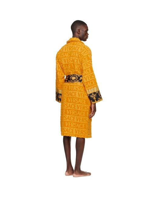 Versace Yellow 'I Heart Baroque' Bathrobe for men