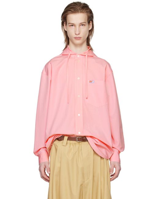 MERYLL ROGGE Pink Hooded Shirt for men