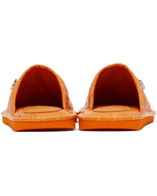 By Far Black Orange Larry Slippers