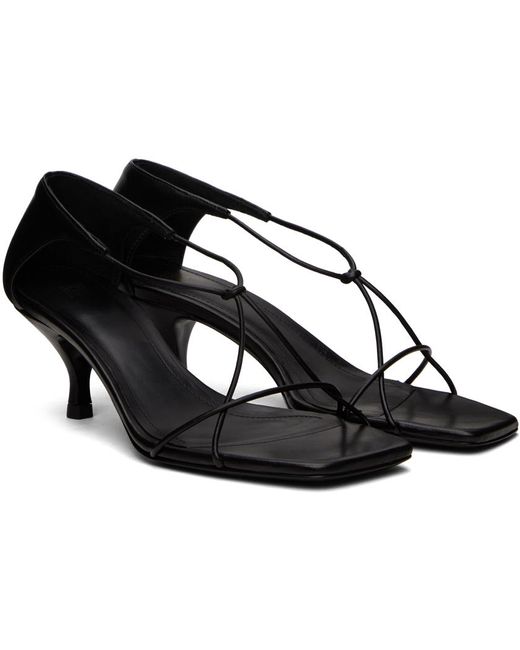 Totême  Toteme Black 'the Leather Knot' Heeled Sandals