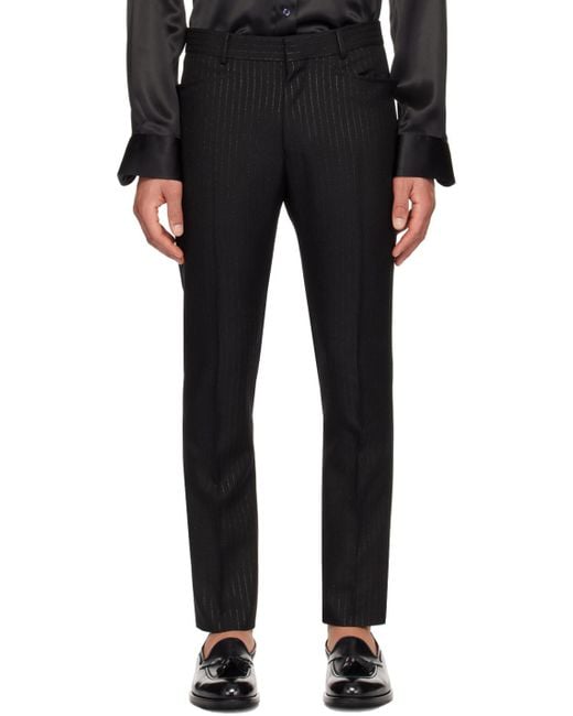 Pantalon noir à rayures Tom Ford pour homme en coloris Black