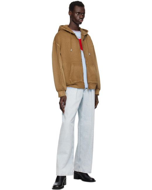 Eckhaus Latta Multicolor Tan Zip Hoodie for men