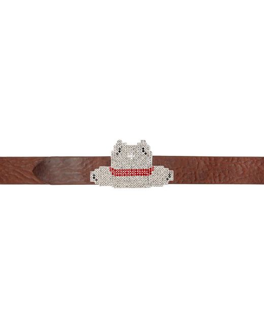 Maison Margiela Black Brown Crystal-cut Belt for men