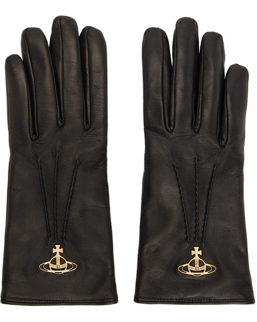 Vivienne Westwood Black Orb Gloves for men