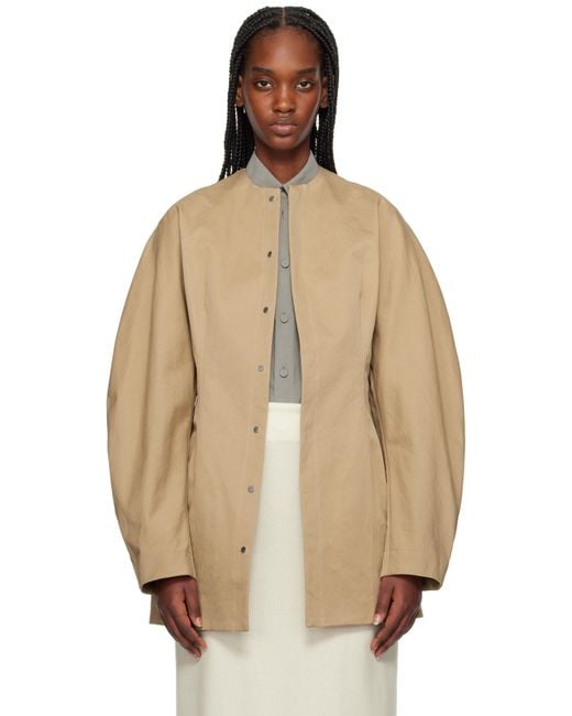 AURALEE Tan Washed Finx Chino Half Coat in Natural | Lyst UK