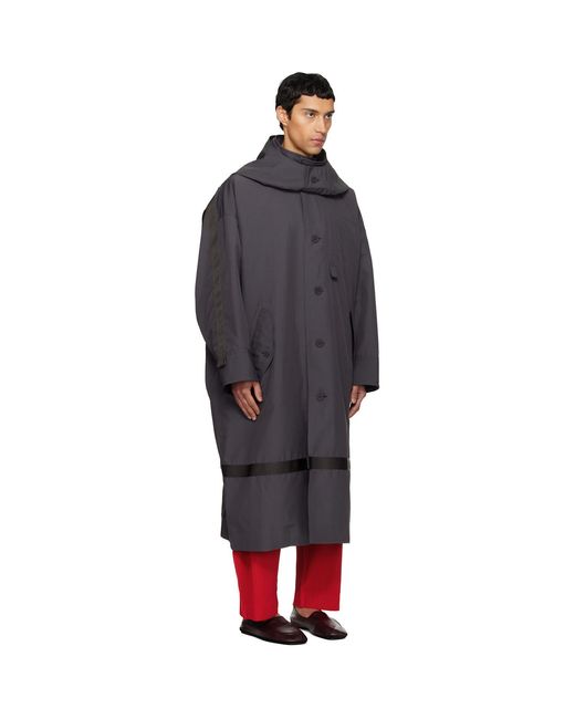 Homme Plissé Issey Miyake Black Carrier Carried Coat for men